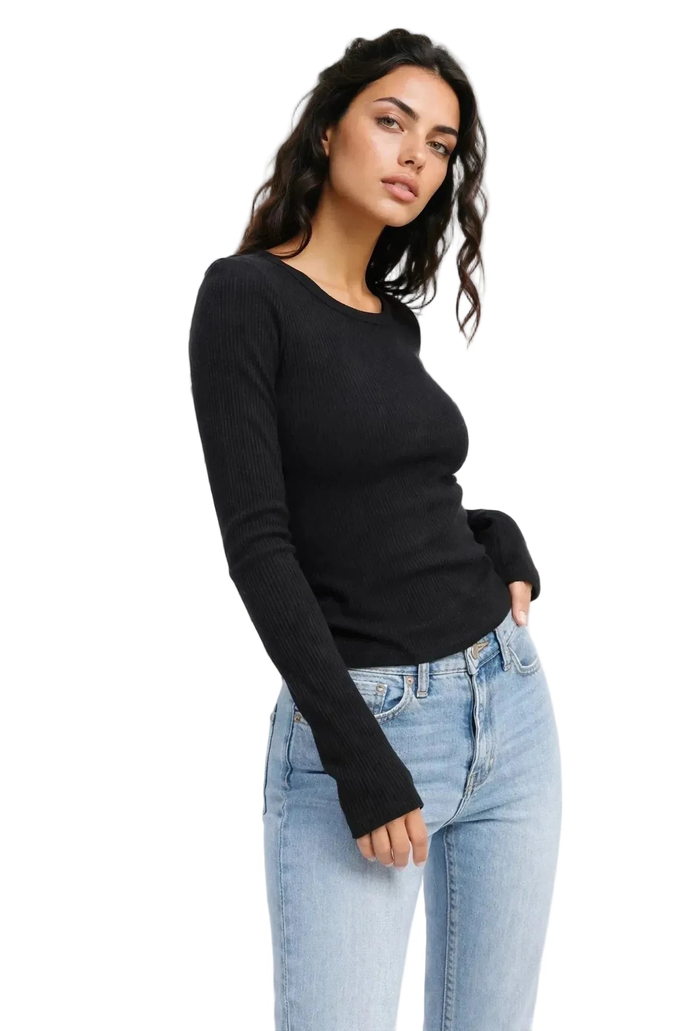 Noir Chain Back Ribbed Top