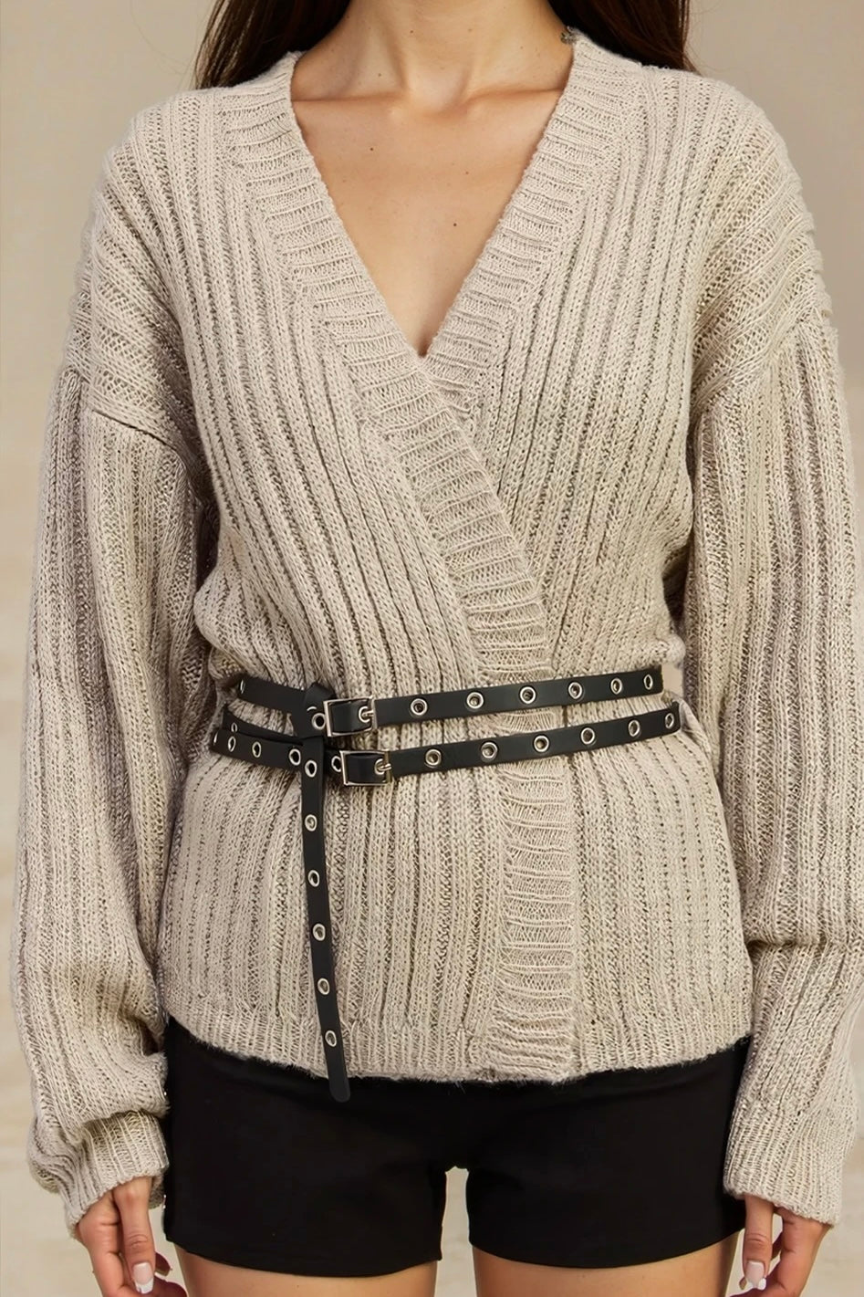 Ridge Wrap Belted Cardigan