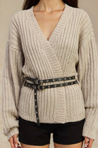 Ridge Wrap Belted Cardigan