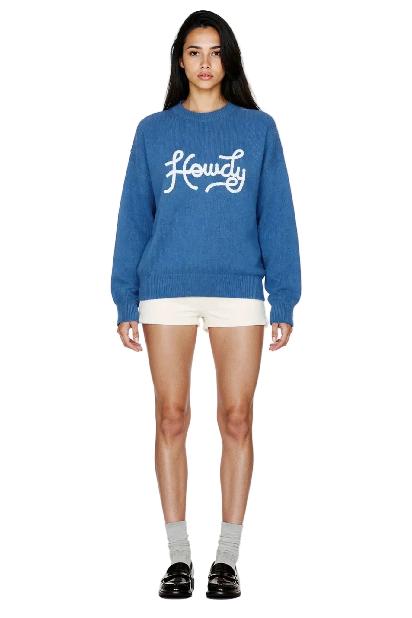 Howdy Embroidered Crewneck Sweater