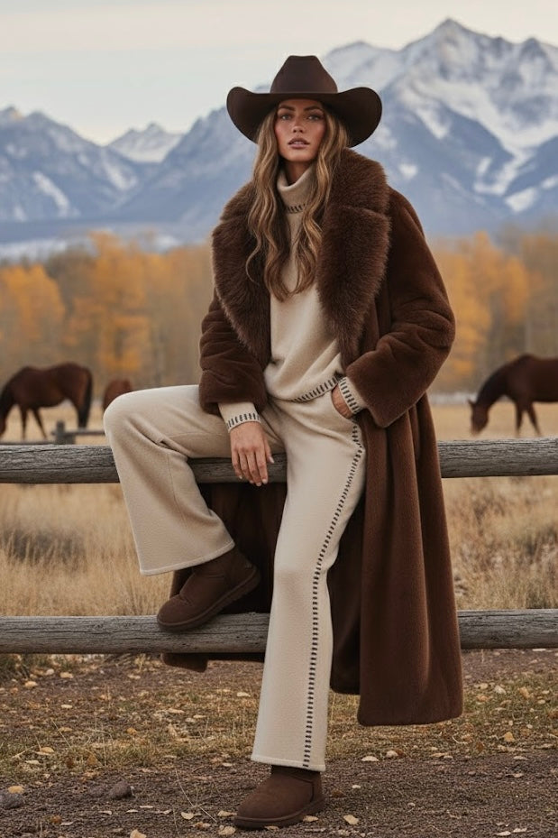 Saddle Stitch Wide Leg Pants