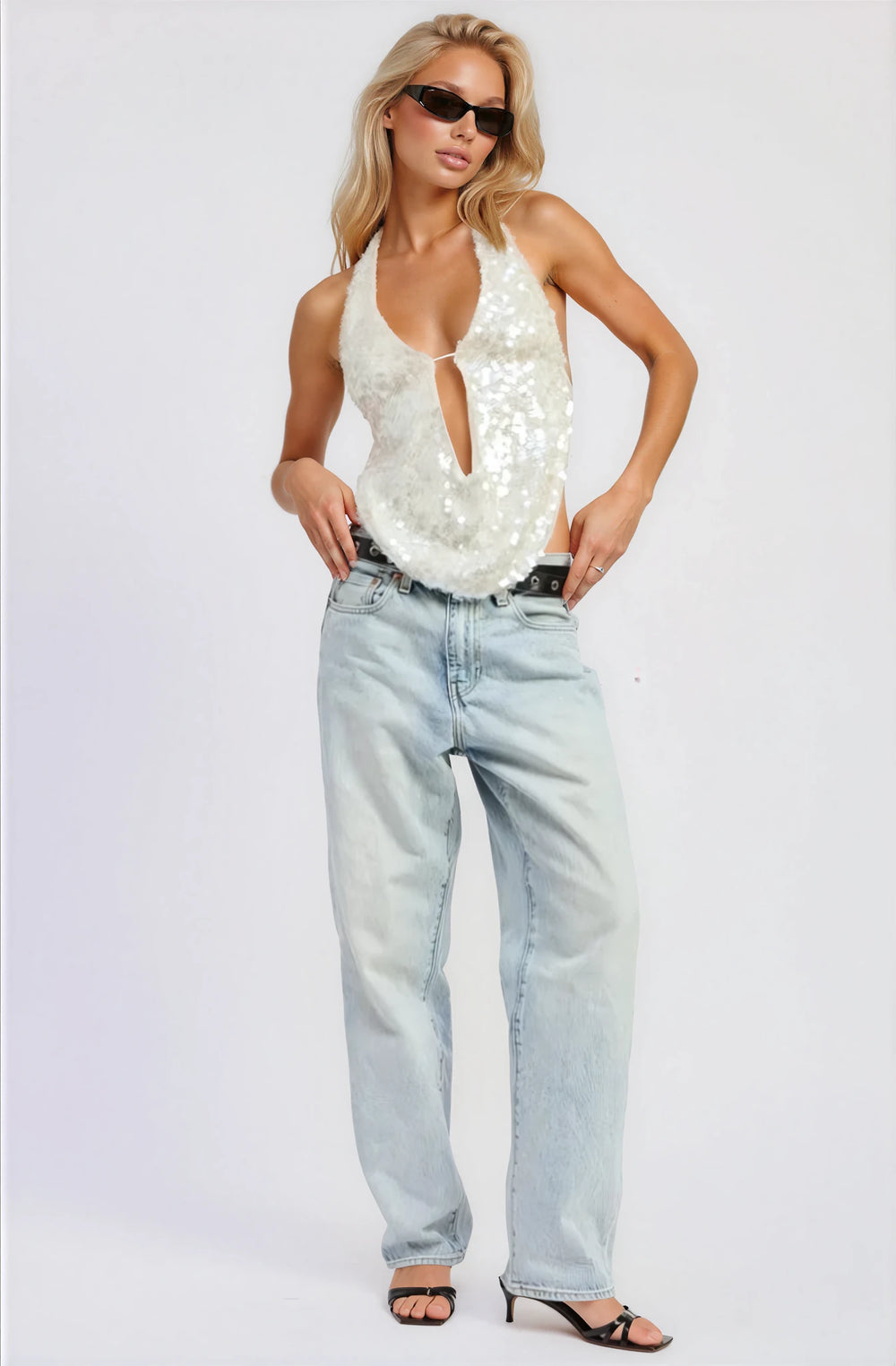 Champagne Nights Sequin Halter