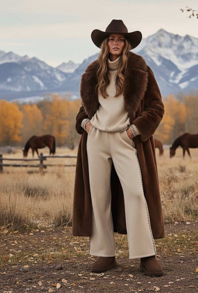 Saddle Stitch Wide Leg Pants