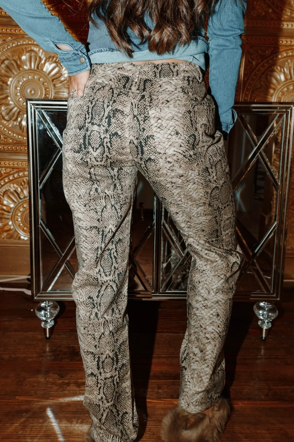 Python Print Stretch Jeans