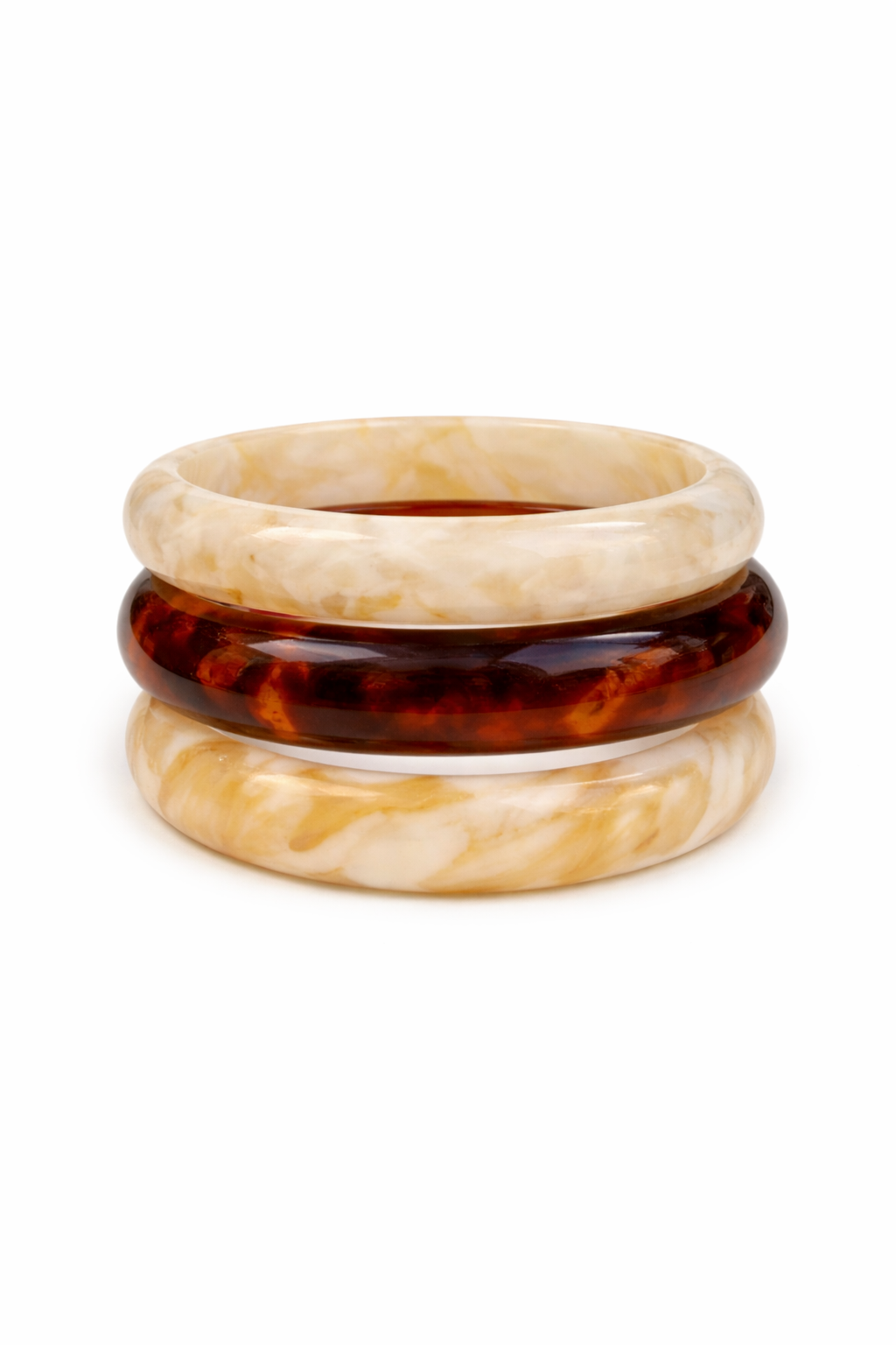 Desert Drift Earth Tone Resin Bangle Set of 3