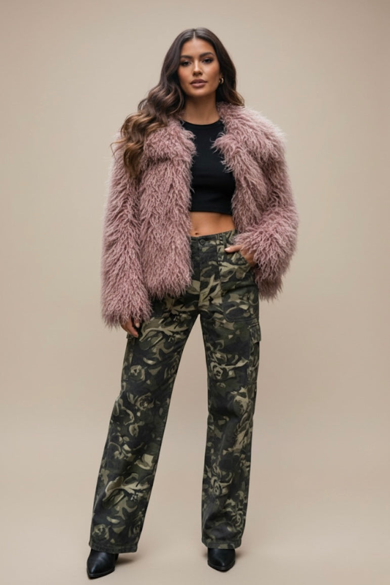 Vintage Camo Rose Print Pants