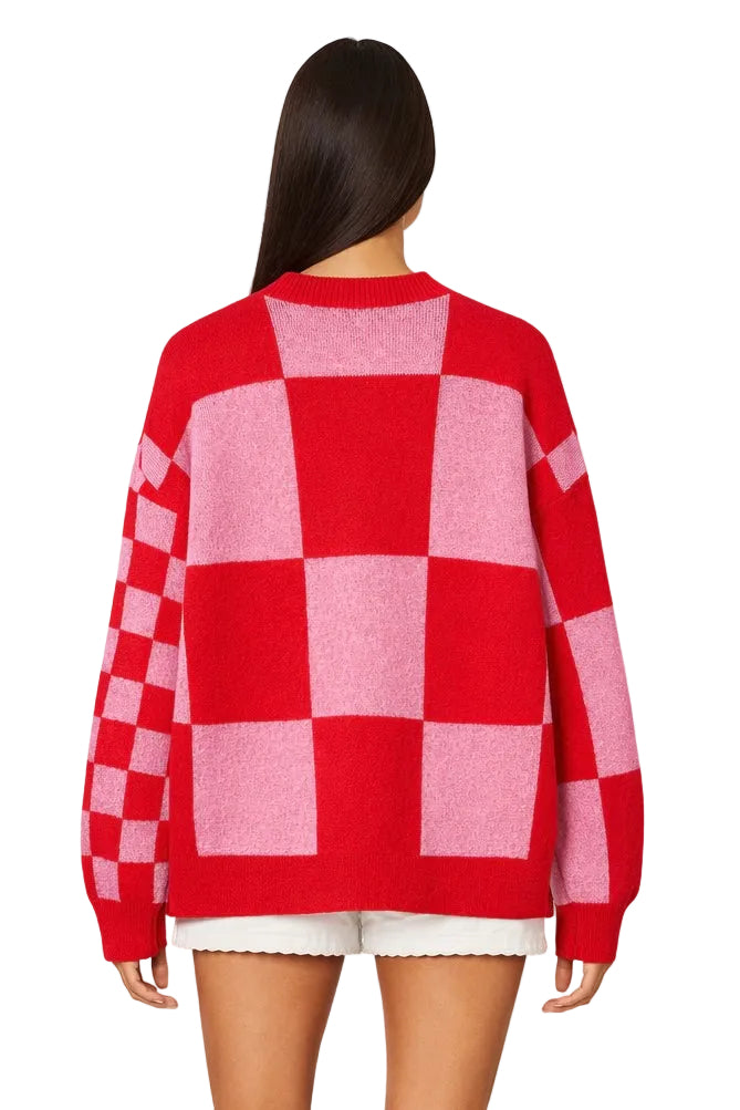 Plaid Knit Button-Front Sweater Cardigan