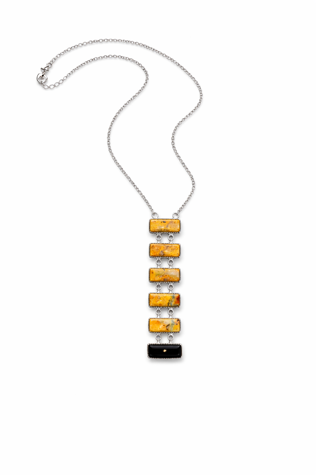 Onyx & Bumblebee Sterling Statement Necklace