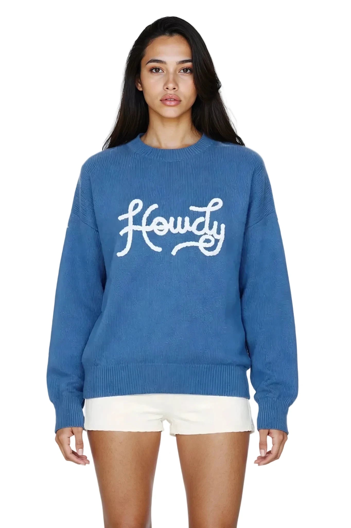 Howdy Embroidered Crewneck Sweater