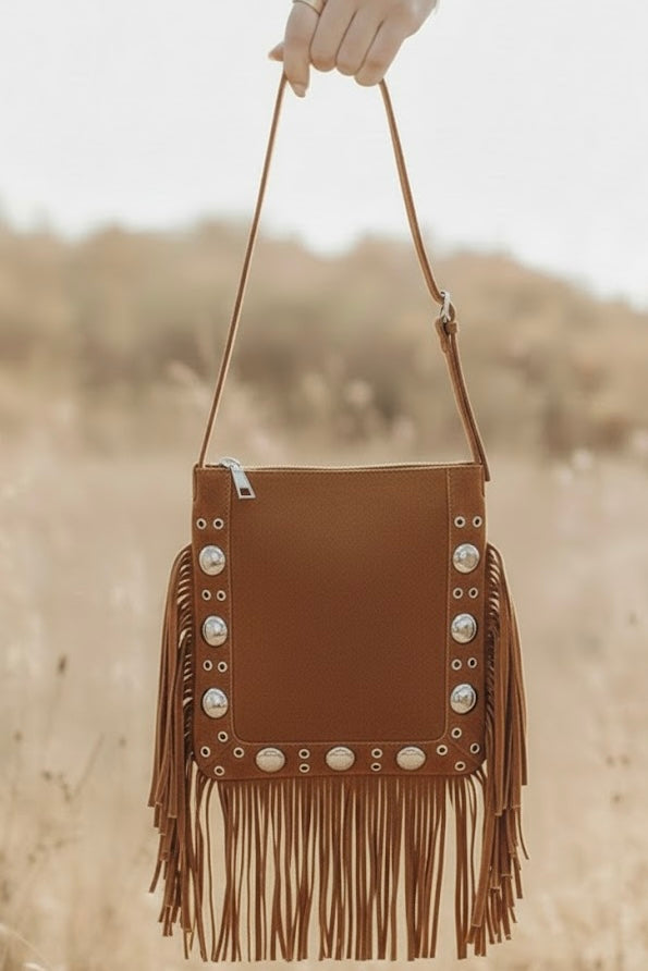 Outlaw Fringe Studded Crossbody