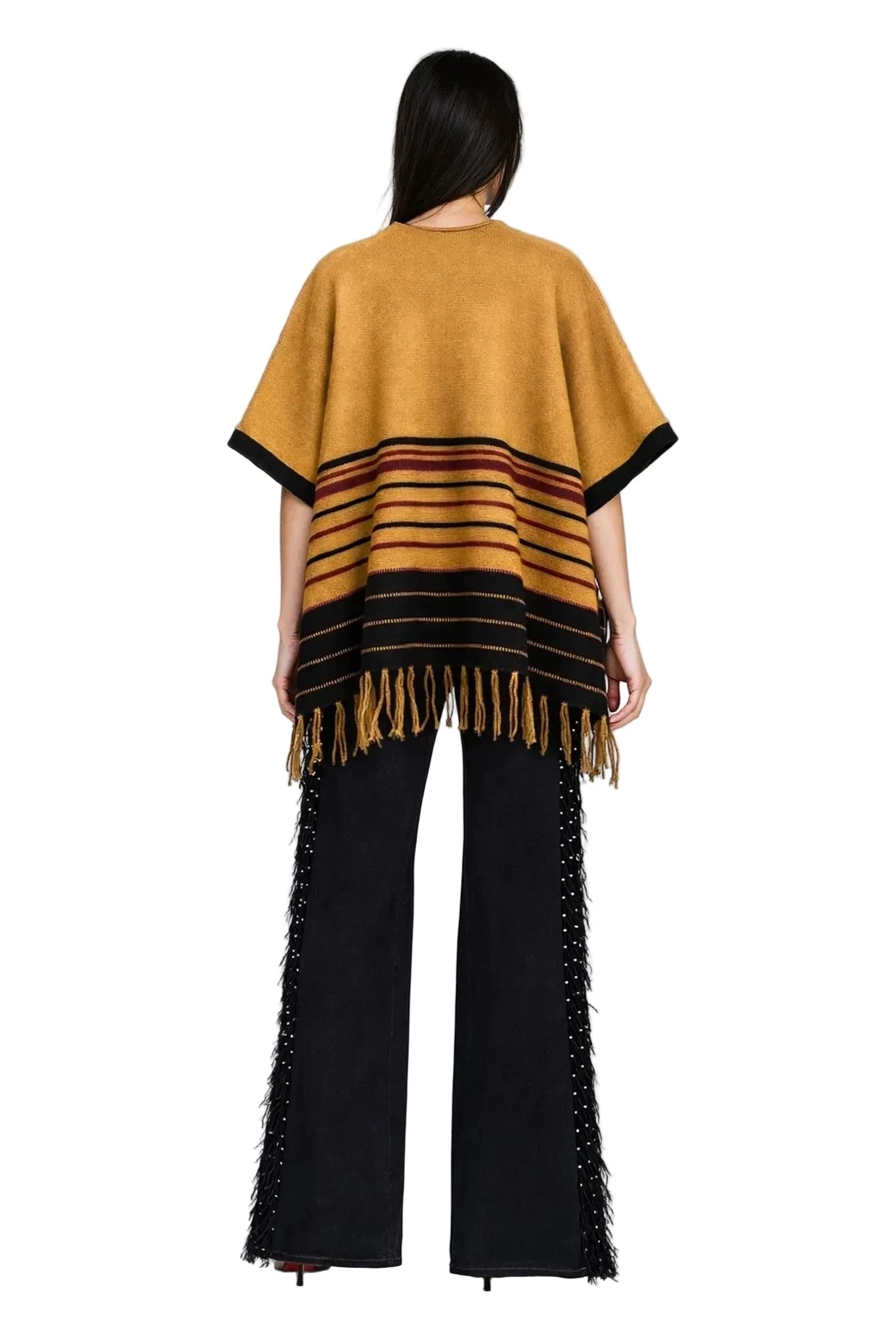 Sierra Stripe Fringe Ruana