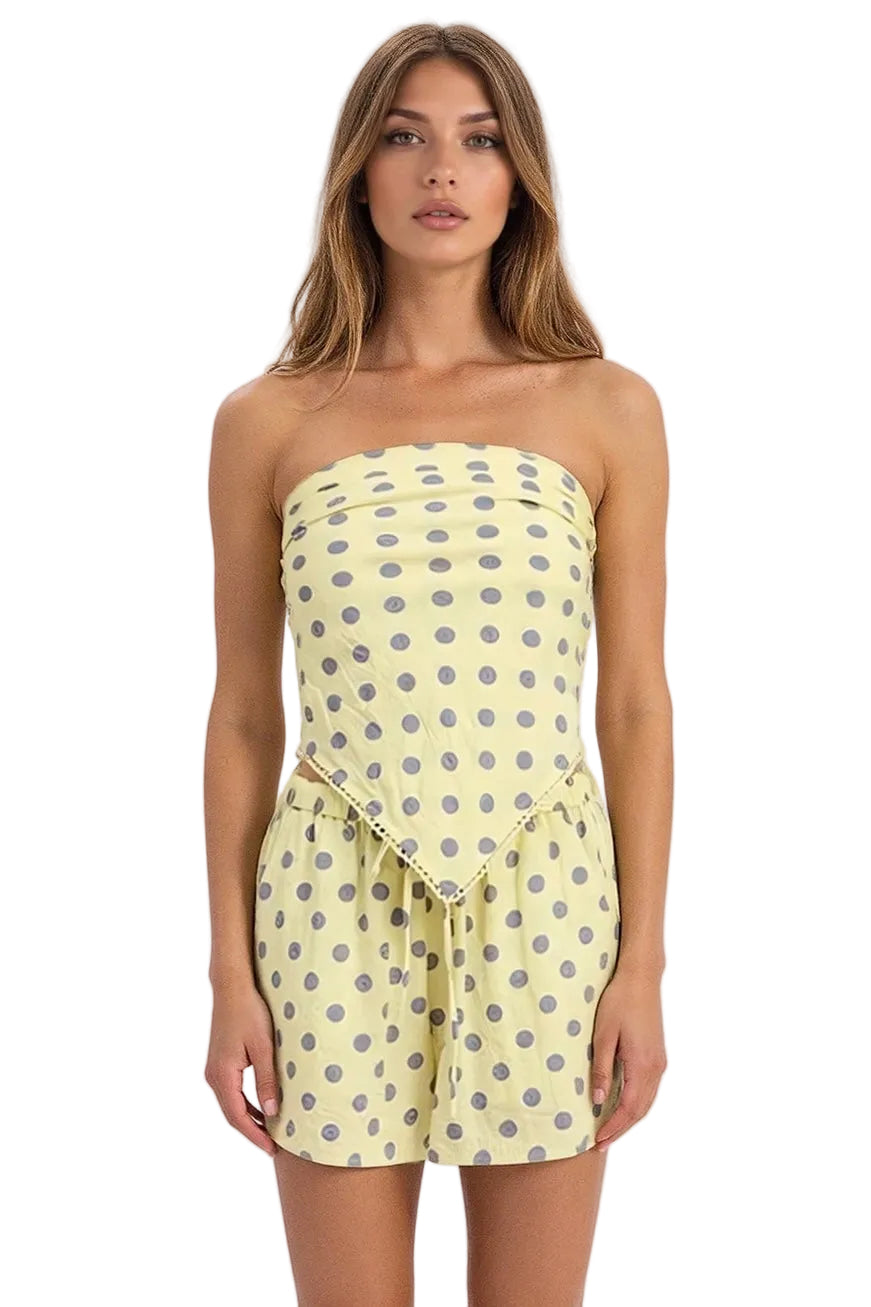 Butter Polka Dot Scarf Top