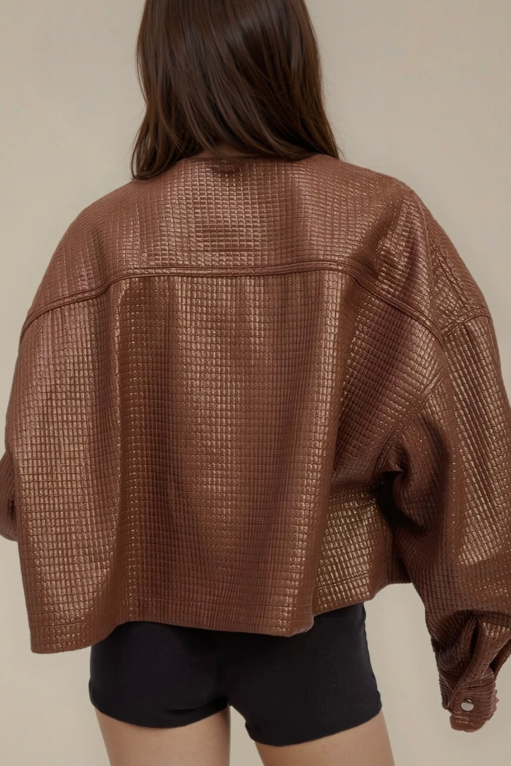Cognac Chintz Crop Jacket