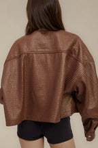 Cognac Chintz Crop Jacket