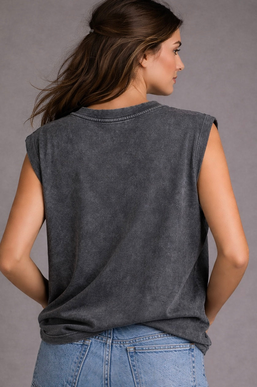 Western Cowboys & Beer Mineral Wash Tank Top