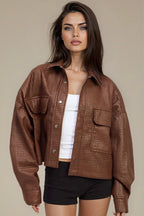Cognac Chintz Crop Jacket