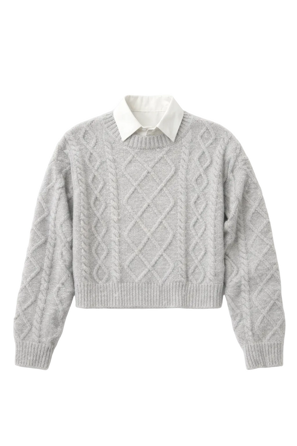 Cable Knit Cropped Sweater