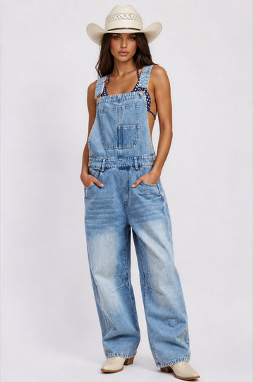 Dustella Ride or Die Denim Overalls