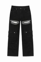 Cut Out Rhinestone Cargo Pants