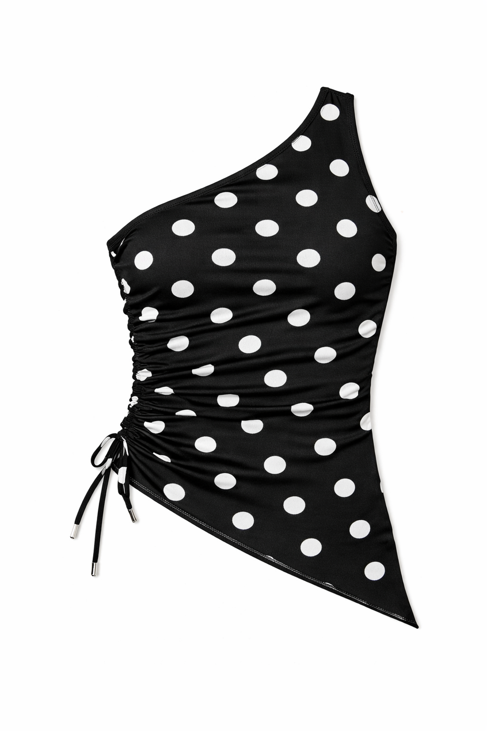 One Shoulder Polka Dot Top