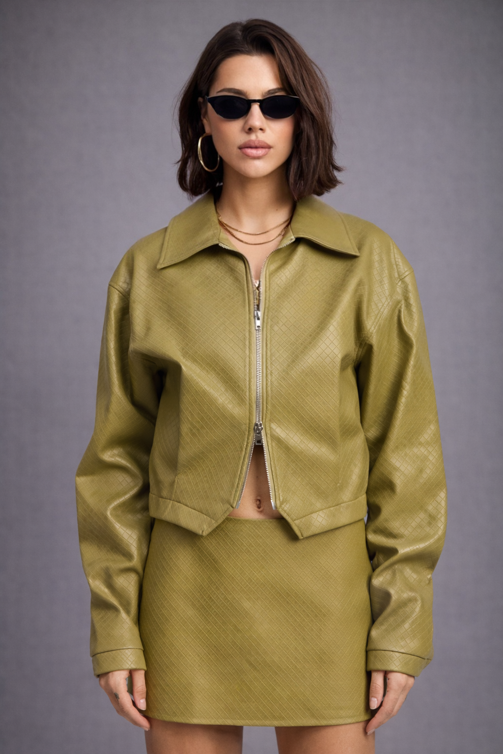 Sloane Cropped Embossed Jacket