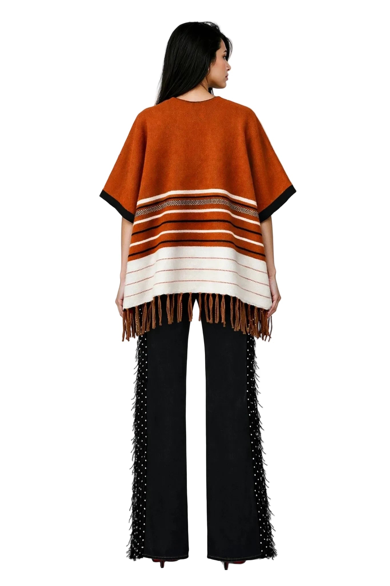 Sierra Stripe Fringe Ruana