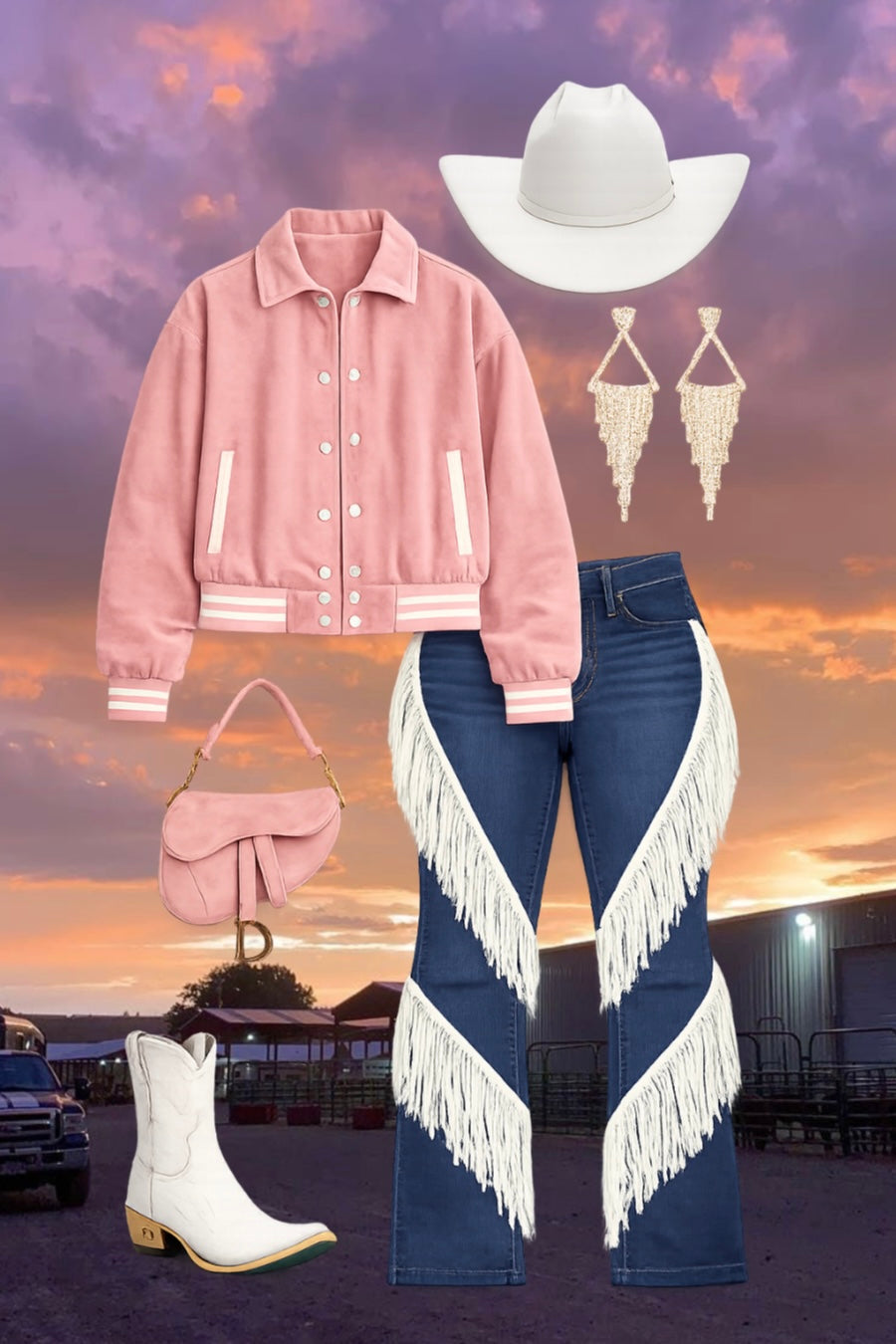 Western Fringe Bootcut Denim Jean