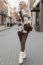 Cow Print Sherpa Jacket
