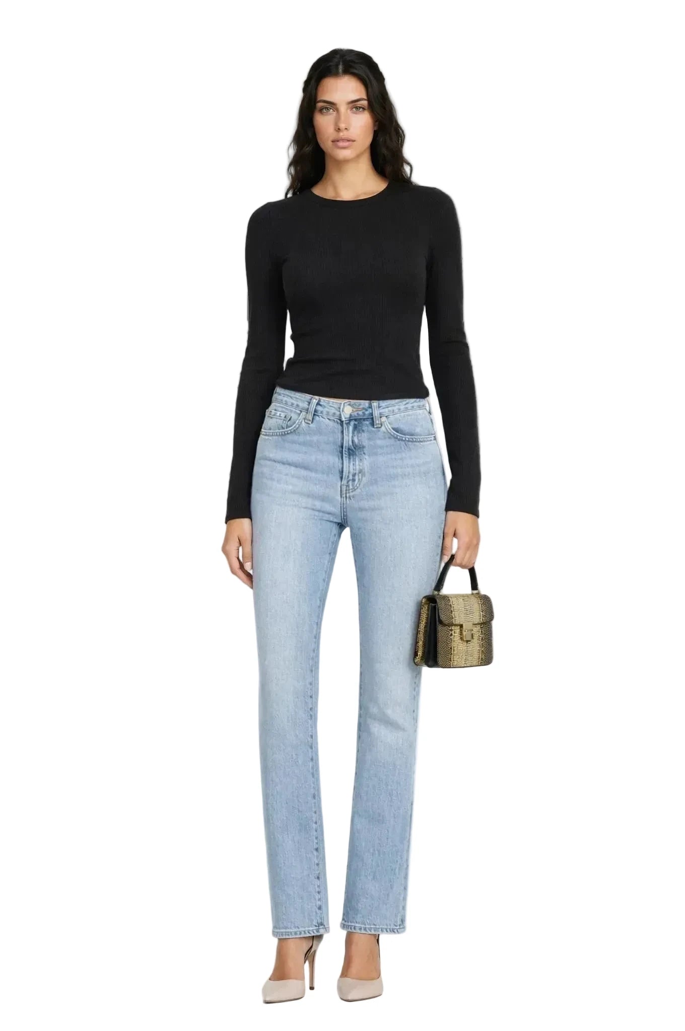 Noir Chain Back Ribbed Top