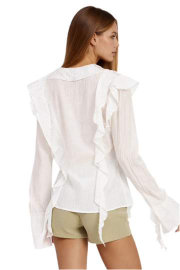 Luna Boho Ruffle Tie Top