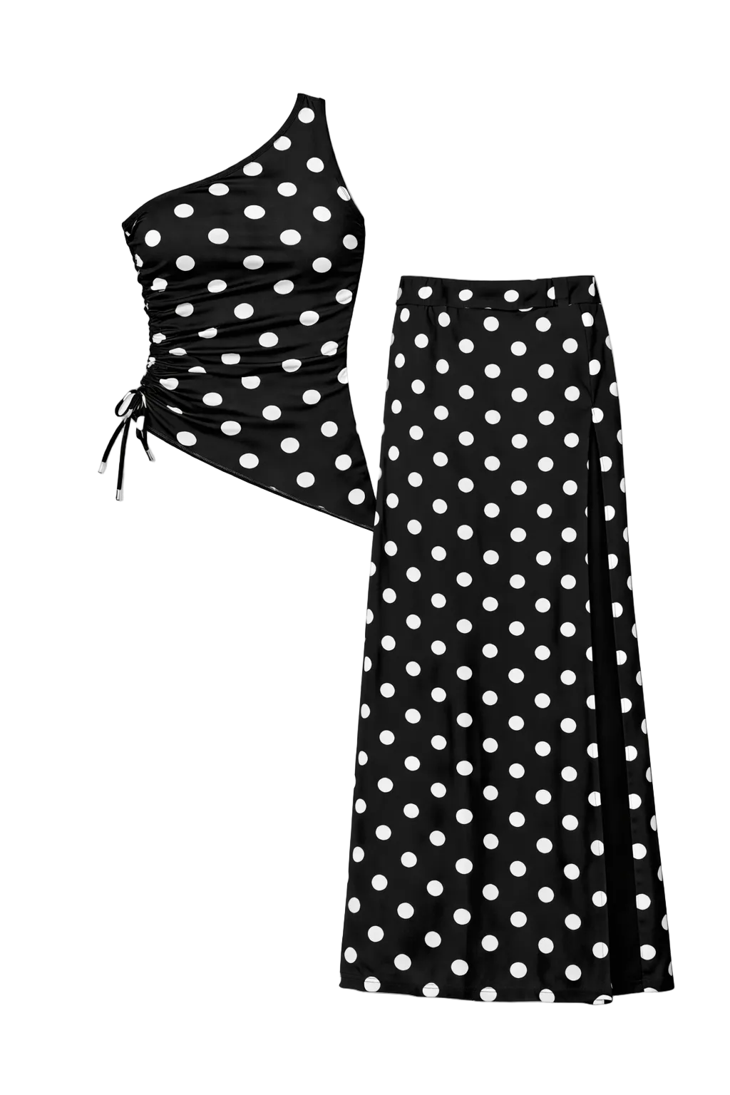 One Shoulder Polka Dot Top