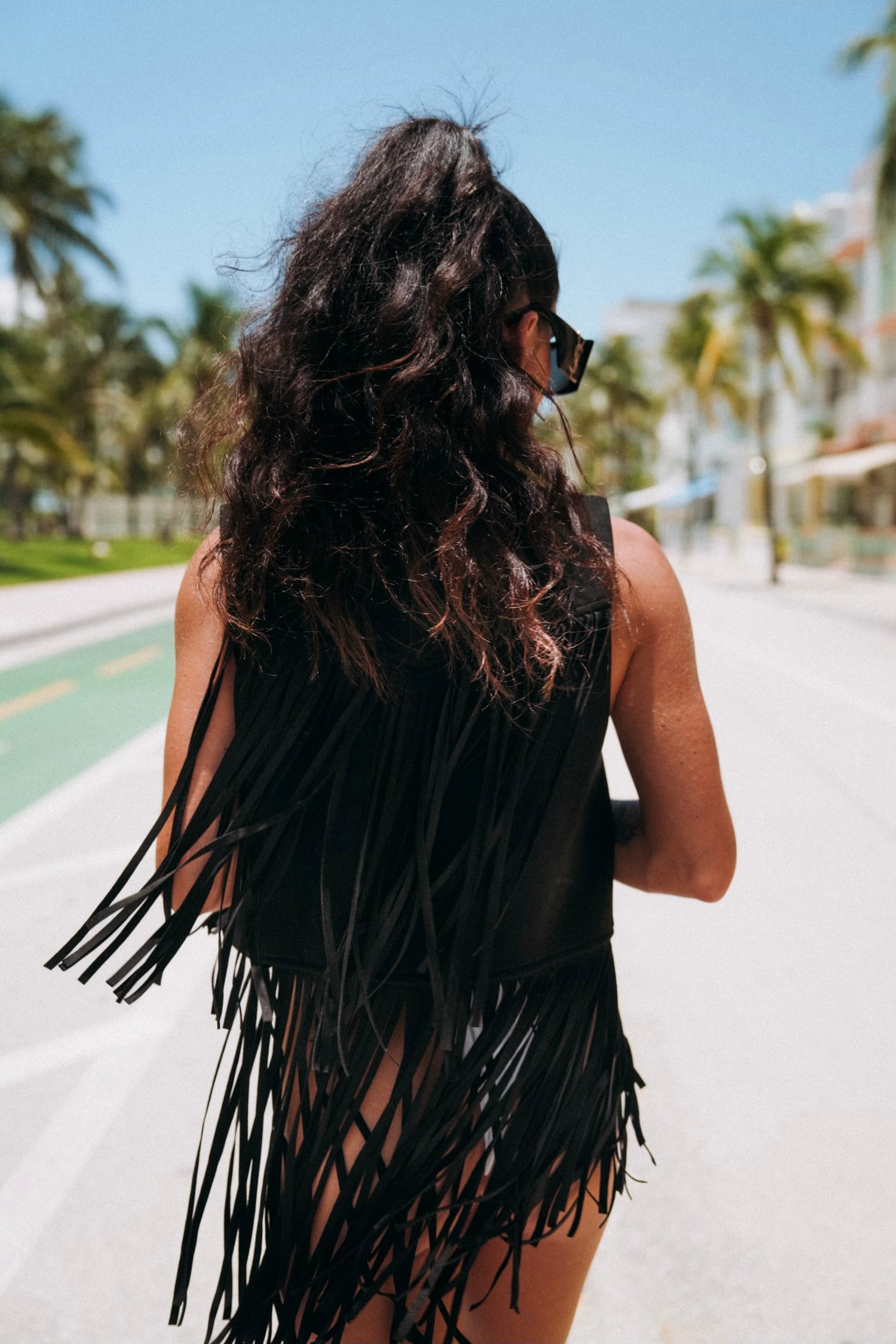 Black Fringe Vest