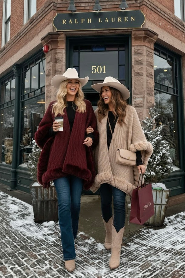 Chalet Cozy Faux Fur Cape