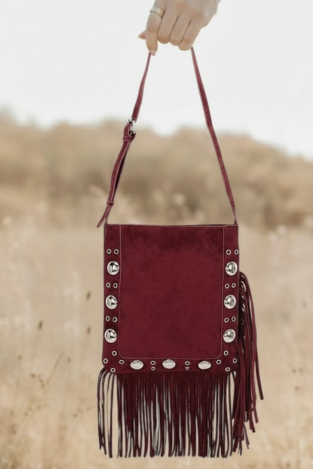 Outlaw Fringe Studded Crossbody
