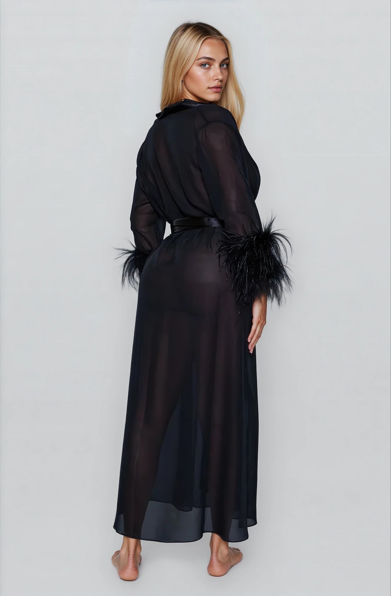 After Hours Feather Robe