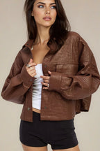Cognac Chintz Crop Jacket