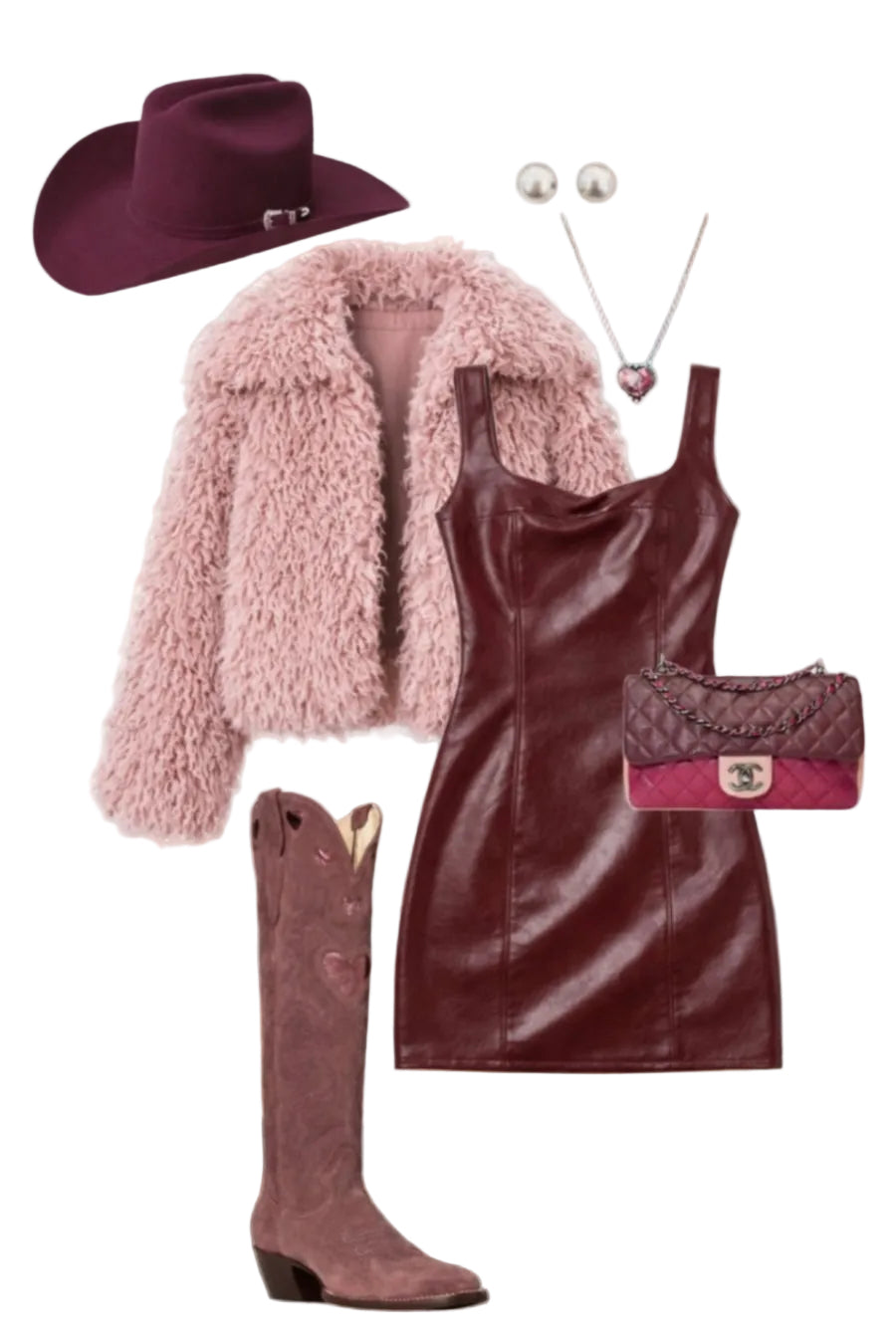 Vivienne Squared Neck Leather Dress