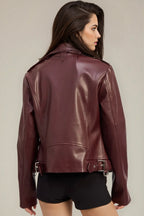 Burgundy Biker Jacket