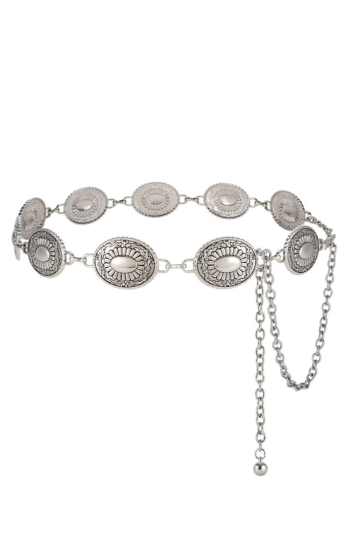 Oversize Western Concho Station Fashion Chain Belt