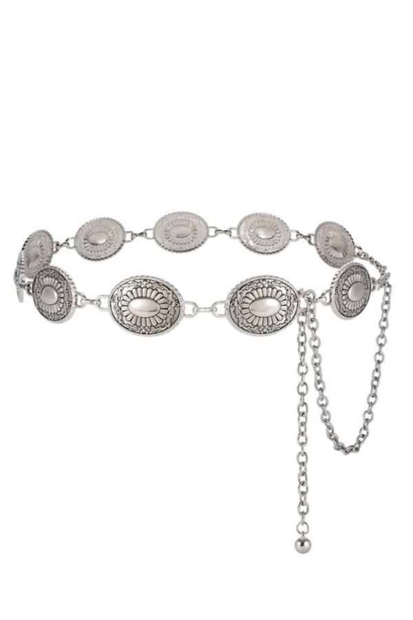 Oversize Western Concho Station Fashion Chain Belt
