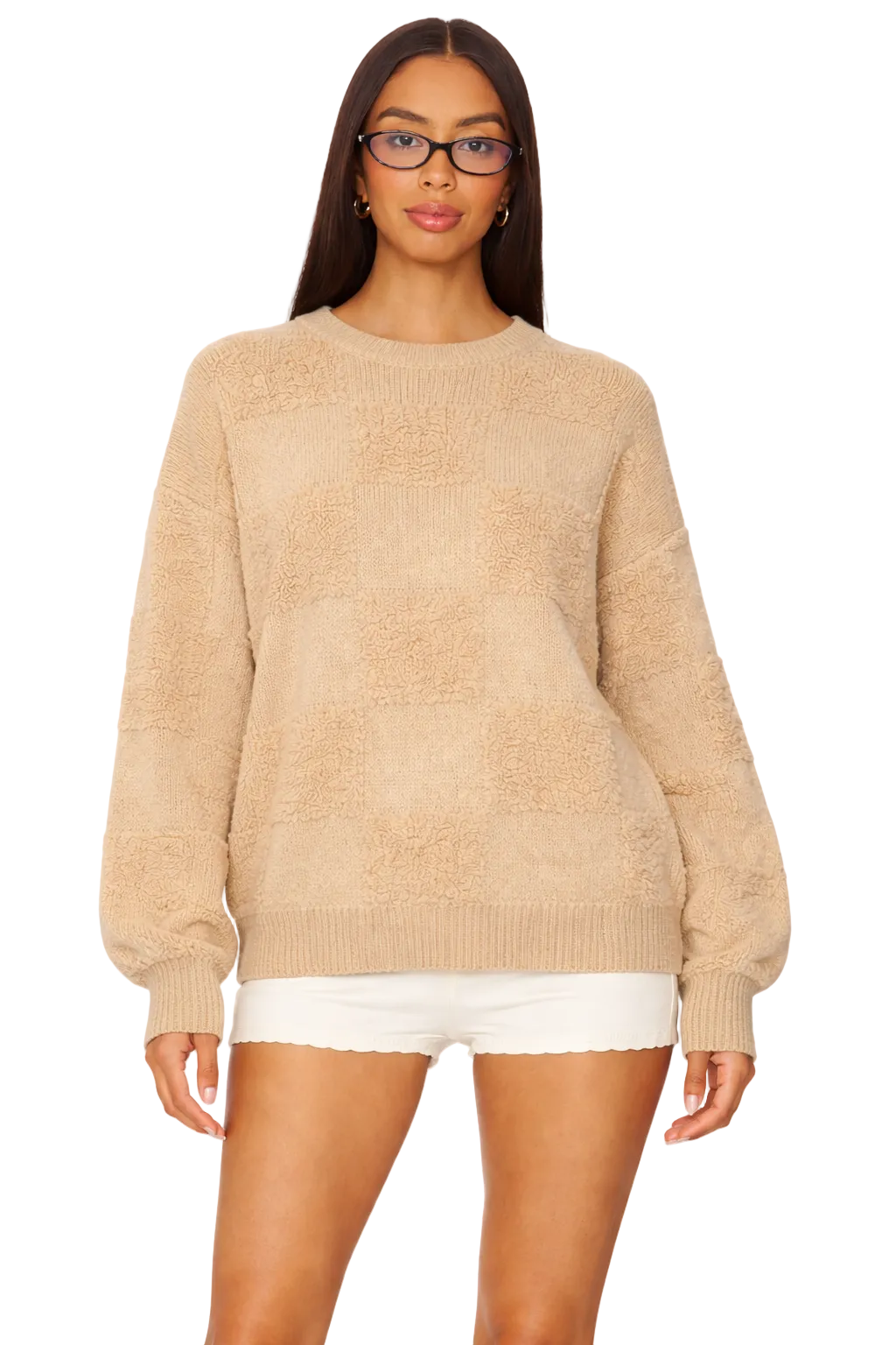 Emily Checkered Sherpa Sweater