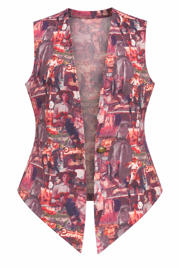 Lucky & Blessed Vintage Cowgirl Collage Vest