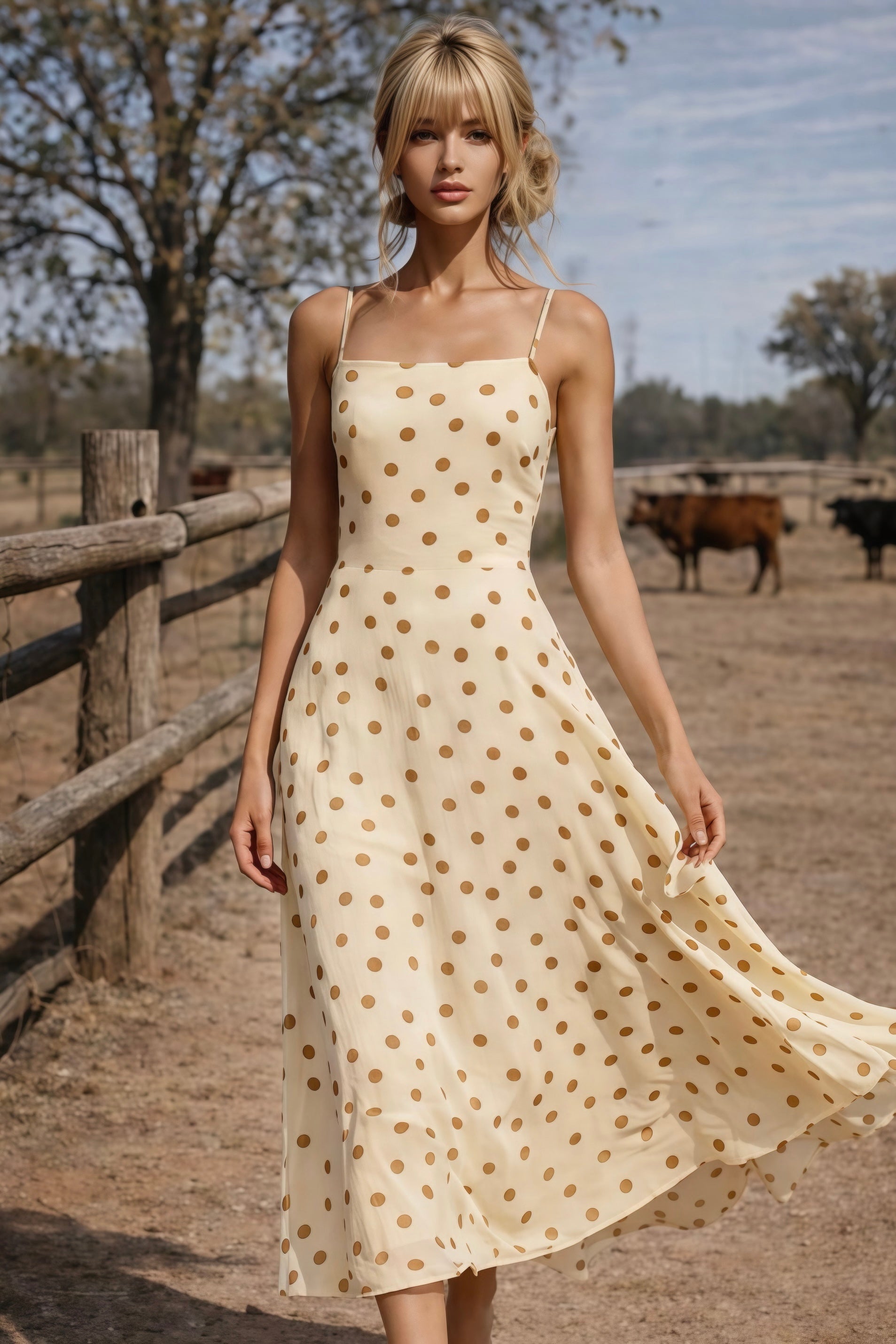 Prairie Luxe Polka Dress