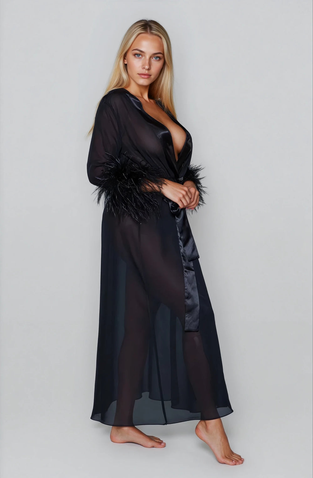 After Hours Feather Robe