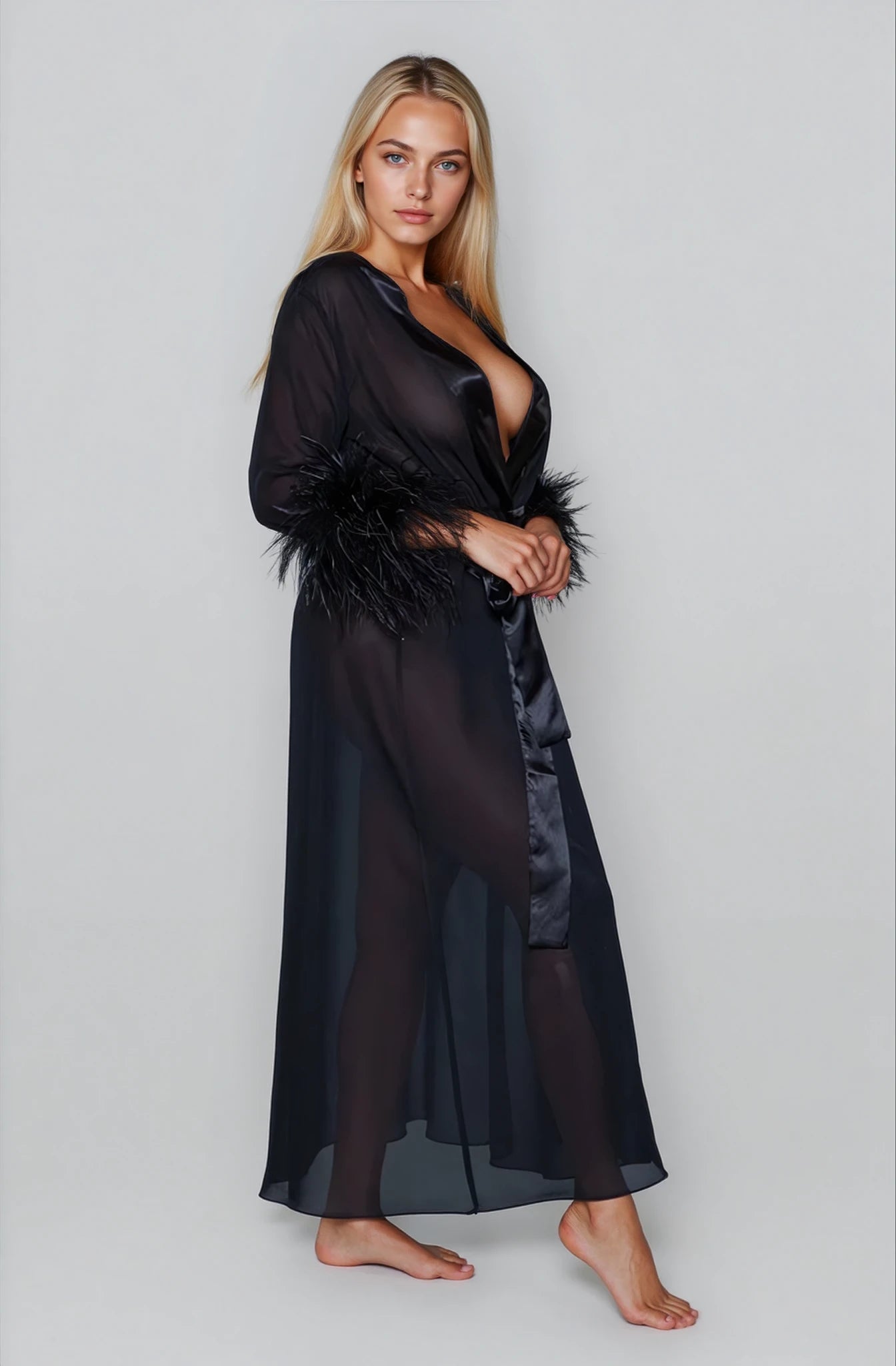 After Hours Feather Robe