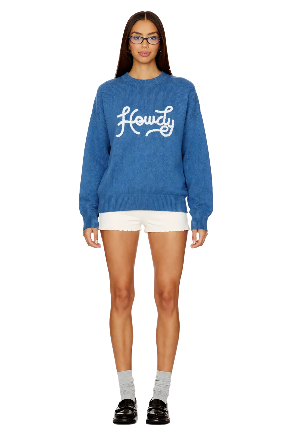 Western Howdy Embroidered Crewneck Sweater