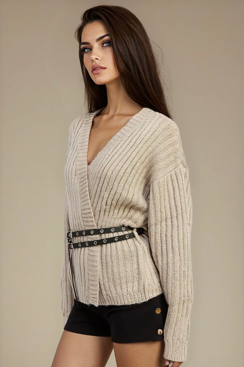 Ridge Wrap Belted Cardigan