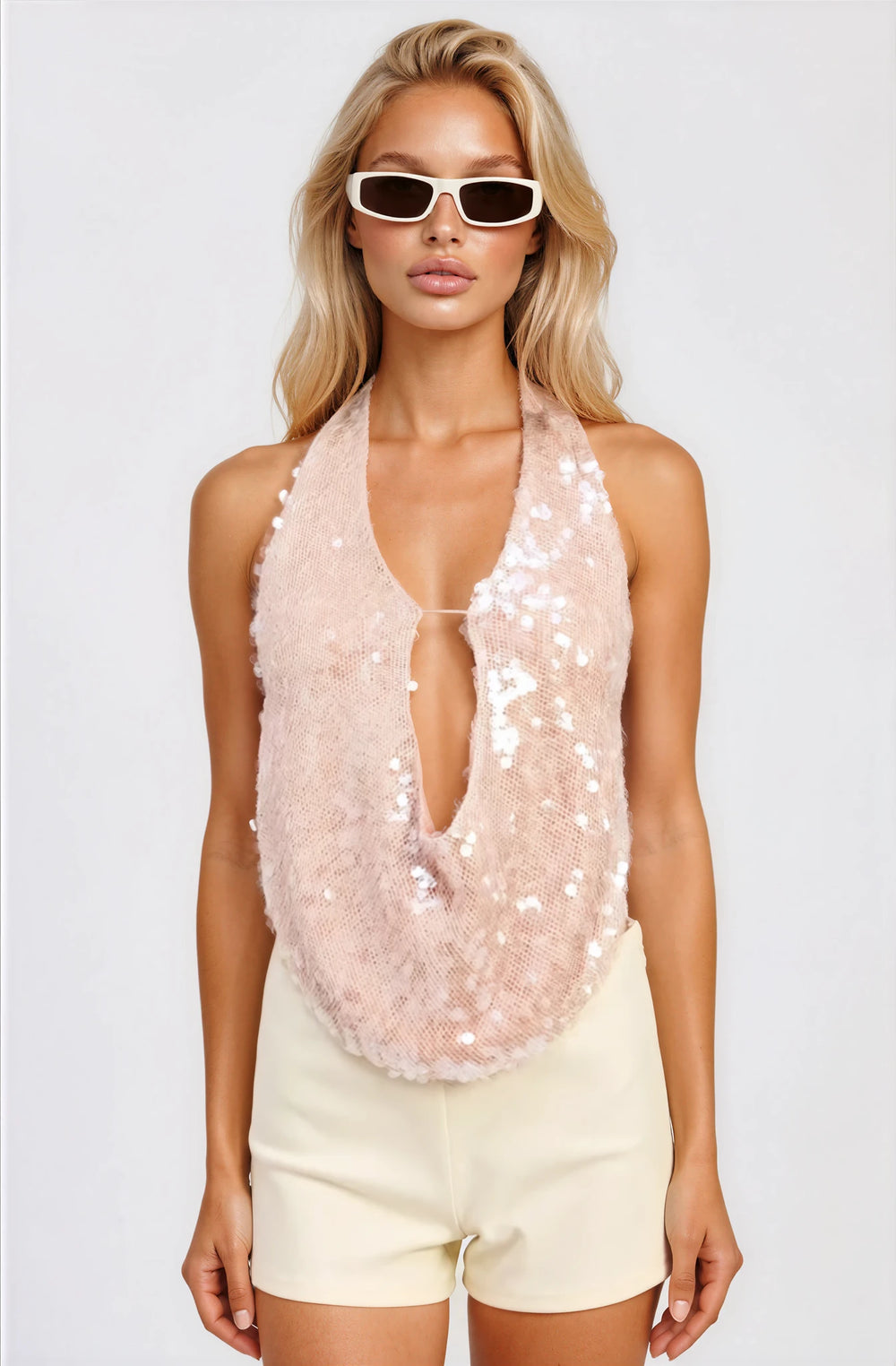 Champagne Nights Sequin Halter