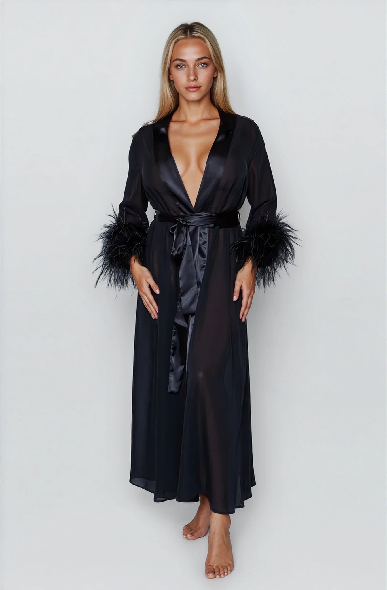 After Hours Feather Robe
