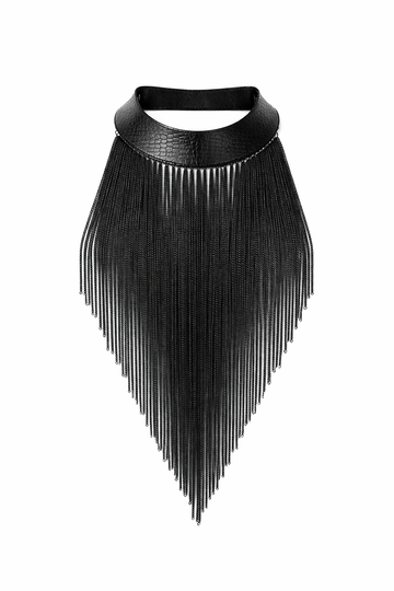 Fringe Chain Collar Statement Necklace